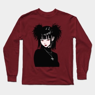 Pretty anime goth girl Long Sleeve T-Shirt